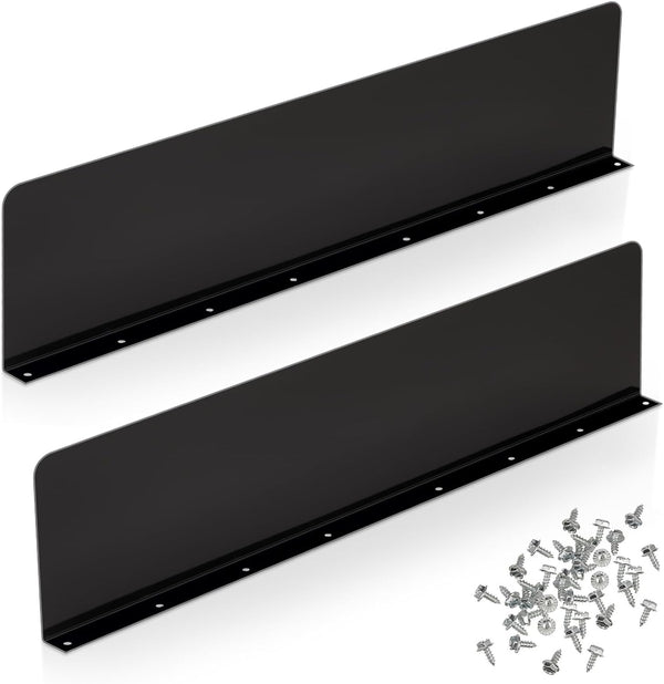 2 Pcs Gutter Valley Splash Guards, Downspout Diverter Roofing Gutter Guards with 20 Screws, Black