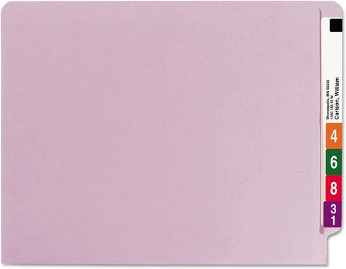 Smead End Tab File Folder - Shelf-Master Reinforced Straight-Cut Tab, Lavender, 100 Per Box