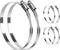 4 1/2 Inch Heavy Duty Stainless Steel Hose Clamps, Adjustable Metal Clamps, 6 Pack for Plumbing Automotive