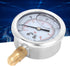Heayzoki Oil Filled Pressure Gauge, 1/4 BSP Lower Mount, Stainless Steel Liquid Filled, -1-10 bar, Dual Scale