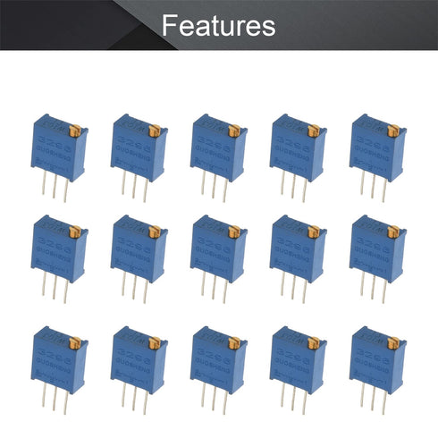 Fielect 50Pcs 10K Ohm Multiturn Trimmer Potentiometer, High Precision Variable Resistor 3296W Potentiometer