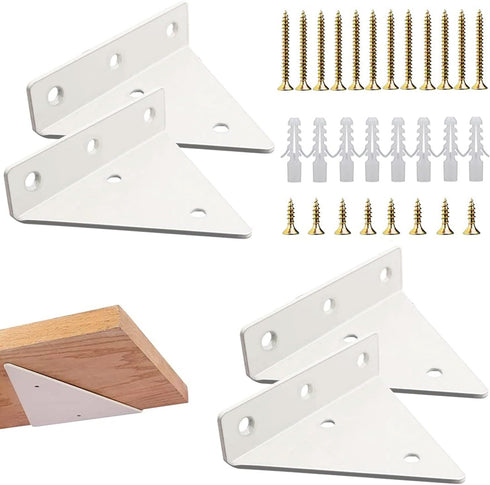 White Floating Shelf Bracket 4 x 3 inches for Small Floating Wood