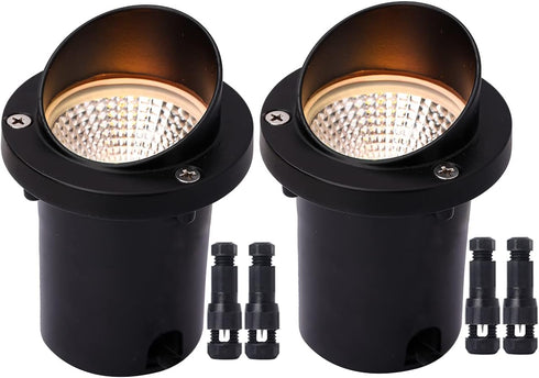6W LED Shielded Well Light Outdoor, Low Voltage Anti-Glare In-Ground Landscape Lights, Warm White