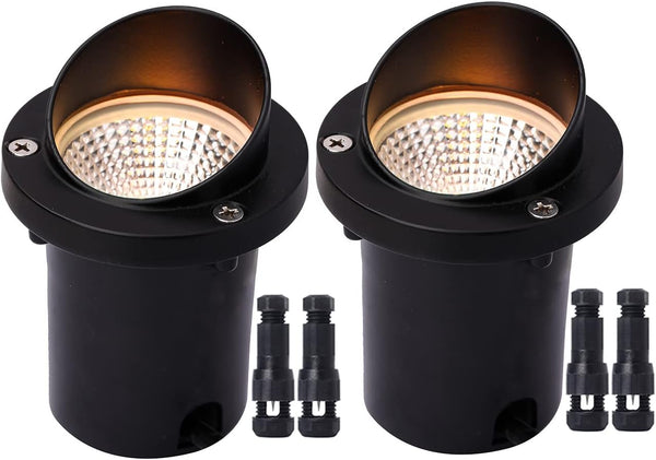 6W LED Shielded Well Light Outdoor, Low Voltage Anti-Glare In-Ground Landscape Lights, Warm White