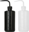 2Pcs 500ml Tattoo Wash Bottle | 16oz Water Squirt Bottle for Medical Succulent Cleaning, White & Black