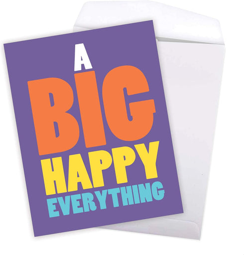 NobleWorks Jumbo All Occasions Greeting Card 8.5 x 11 Inch with Envelope (1 Pack) - Big Happy Everything J6115OCG