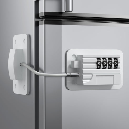 Upgraded Fridge Lock, Combination Refrigerator Lock for Child Safety, Freezer Lock with Code, White