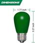 12 Pack S14 Bulb Bulb 11 E26 S14 Bulbs Bulb Bulb Red Light Green Light Ceramic Incandescent Watt Base Light Replacement