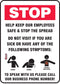 Accuform Safety Sign "Stop - Help Keep Our Employees Safe", Adhesive Vinyl, 10" X 7"