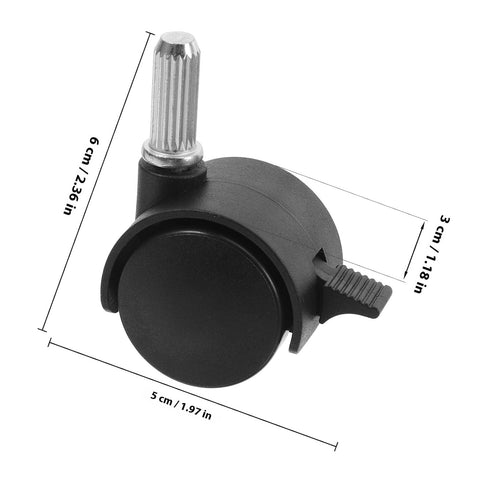 4pcs 1-inch Artibetter Pu Small Swivel Caster Wheels with Locking Brakes for Furniture and Cart Wheel Replacement
