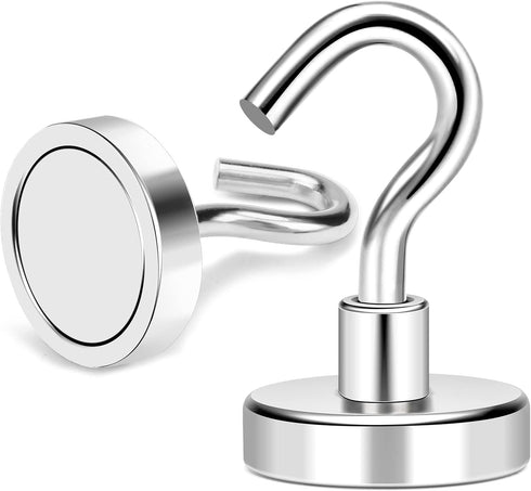 MIKEDE Magnetic Hooks, 40Lbs+ Heavy Duty Neodymium Hooks for Cruise Cabins, Storage, Pack of 4