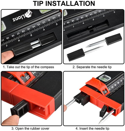 Lionz Miter Saw Protractor, 14' Multifunction Angle Finder with Precision Laser Scales for DIY