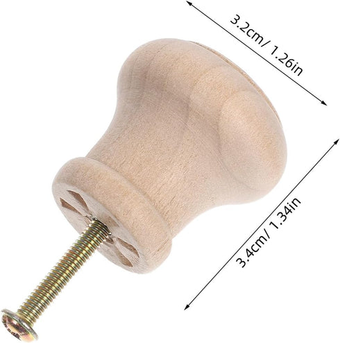 10pcs Homoyoyo Natural Round Wood Drawer Knobs Unfinished Wooden Cabinet Handles for Furniture Dresser Pulls