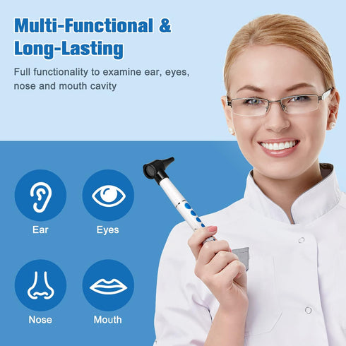 4 Healifty Otoscope with Light - Ear Scope Otoscope with Otoscope Covers, Diagnostic Ear Care Tool for Nurse, Children
