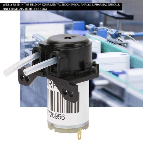 Peristaltic Pump, Dosing Pump DC 6V DIY Miniature Silent Liquid Pump, Self-Priming Pump (No plug-6V Right angle black)