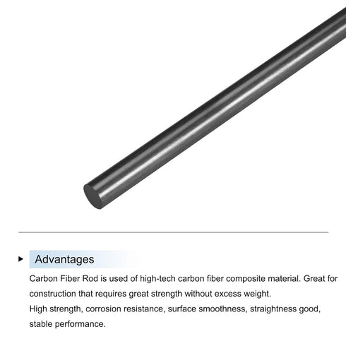 MECCANIXITY Carbon Fiber Rod, 10mm x 450mm for RC Plane DIY Tool, Pack of 2