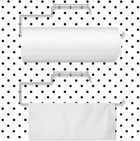 Blulu 2 Pack peg Board Paper Towel Holder Stainless Steel Craft Hooks