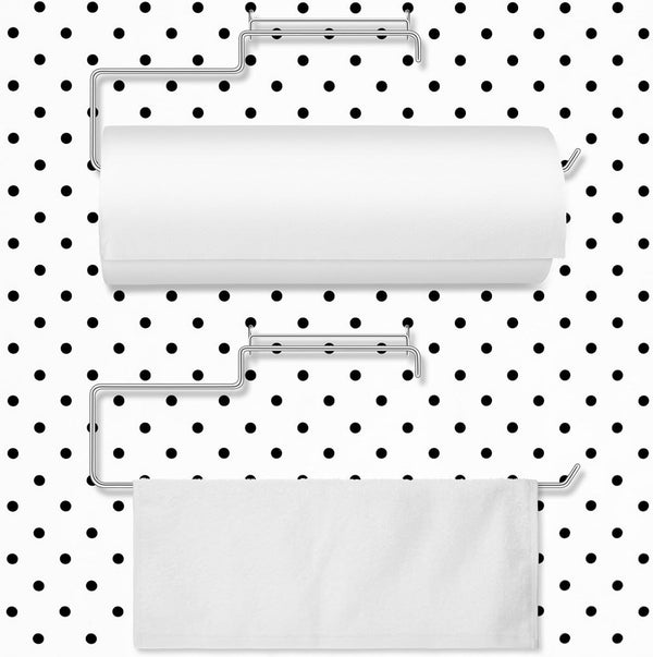 Blulu 2 Pack peg Board Paper Towel Holder Stainless Steel Craft Hooks