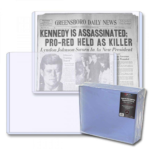 BCW Newspaper Topload Holder 13" x 11" - 5-Pack Clear Acid-Free Holders for Newspapers, Magazines, Comics
