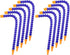 Pack of 10 Round Nozzle 1/4PT Flexible Oil Coolant Pipe Hose, Blue Orange