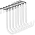 8 Pack Over Door Hooks, White Vinyl Coated Heavy Duty Z Hooks for Hanging Towels, Clothes, Shoes, Bags