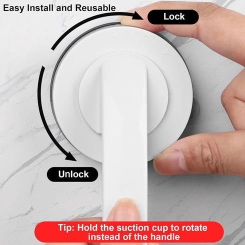 2 Pack Suction Cup Door Handle for Glass, Bathroom Door, Mirror, Cabinet, Strong Vacuum Removable Suction Cup Door Grab