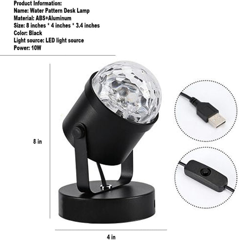 Tengsun Water Ripple Lamp Dynamic Ocean Wave Table Night Light Ocean Wave Ceiling Projector,Control Aurora Projector