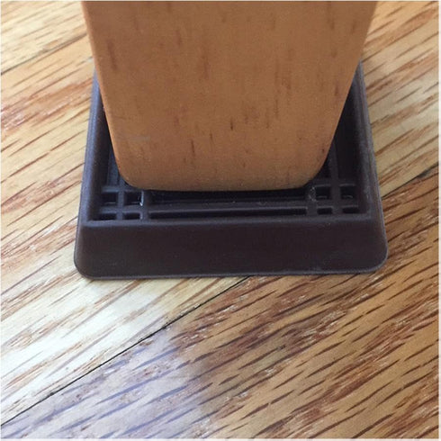 19076 2-Inch (Pack 4) Shepherd Hardware Square Caster Furniture Cup Walnut Finish