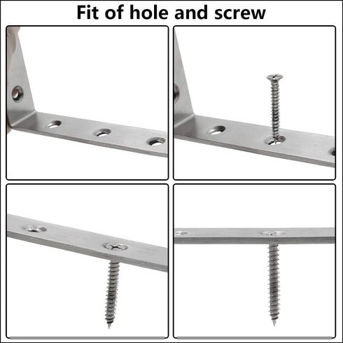 Luomorgo 16 5" 3", Pcs L Shaped Brackets for Shelves - Heavy Duty Stainless Steel Decorative Corner Brace Joint Right