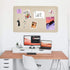 Vuzvuv Linen-Brown Large Cork Board 28"x16" with 50 Push Pins & Sticky Notes - Self-Adhesive Felt Pin Board