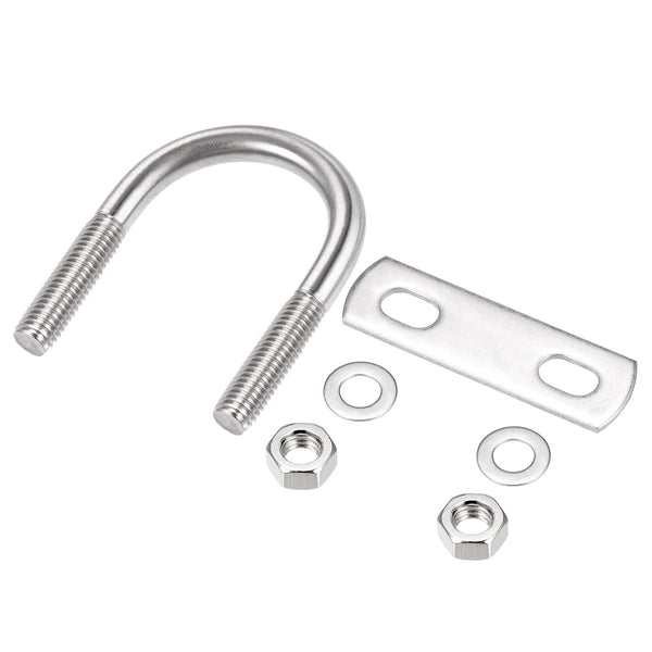 METALLIXITY U Bolts, 4 Sets (M8x35x60mm), Round 304 Stainless Steel U Bolt with Accessories for Construction, Pipe