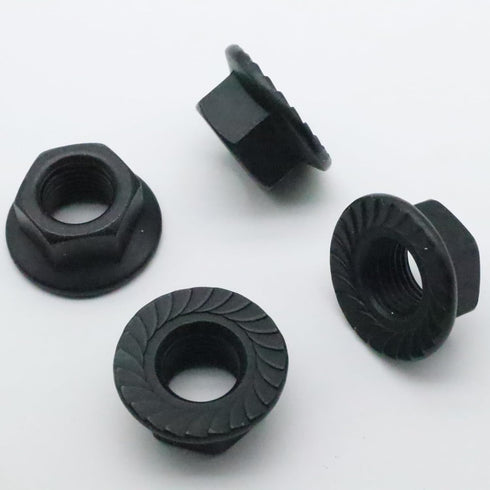 QYIMLI 20Pcs M10 1.25mm x Flange Nut, Carbon Steel Thread Hardware Nuts Serrated Flange Lock Nuts Metric Hex Flange
