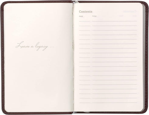 Classic Leather Notebook Journal, Heritage Collection, Softcover, Cacao Brown, Pocket (3.8" x 5.7"), 186 Ruled Pages,