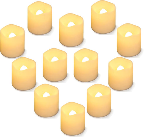 SHYMERY Flameless Votive Candles,Lasts 2X Longer,Battery Operated LED Tea Lights with Warm