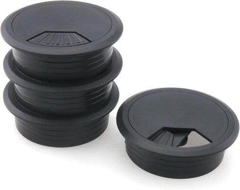 4pcs Black Desk Grommet Cable Cord Organizer, Adjustable 2 Inch Hole Cover for Office PC Desk
