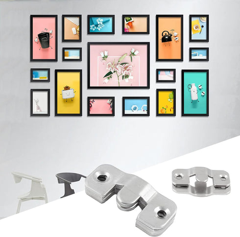 10 Sets Flush Mount Bracket with Screws, Heavy Duty Picture Hangers for Wall Hanging