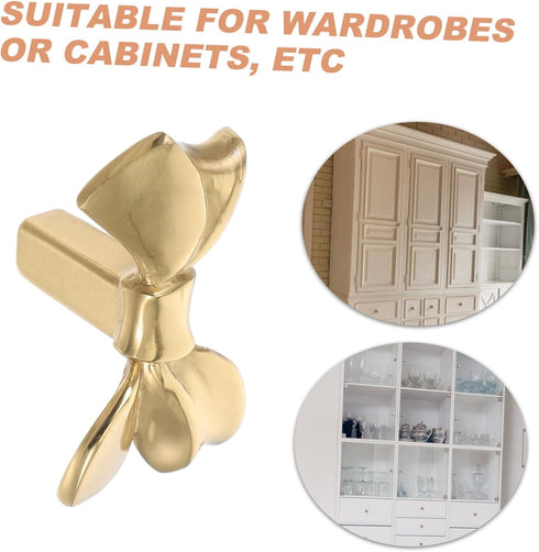 Gatuida Brass Decorative Bow Knobs for Cabinets Adorable Hardware Handles for Wardrobes Shoe Cabinets Bedside Tables