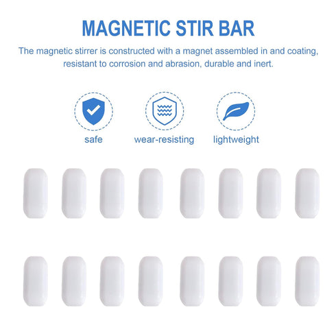 Magnetic Stir Bar Set, PTFE Stirrer Mixer with 25 Pieces, 7mm/0.2 Inch Laboratory Bar, Stir Plate Magnet Stick
