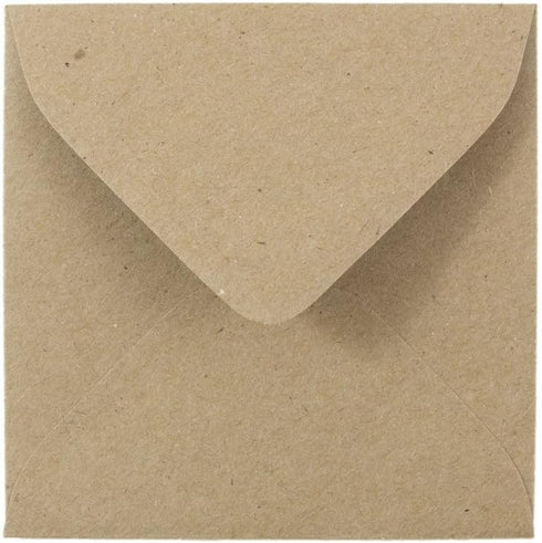 JAM PAPER 3 1/8 x 3 1/8 Square Recycled Invitation Envelopes - Brown Kraft Paper Bag, 50/Pack