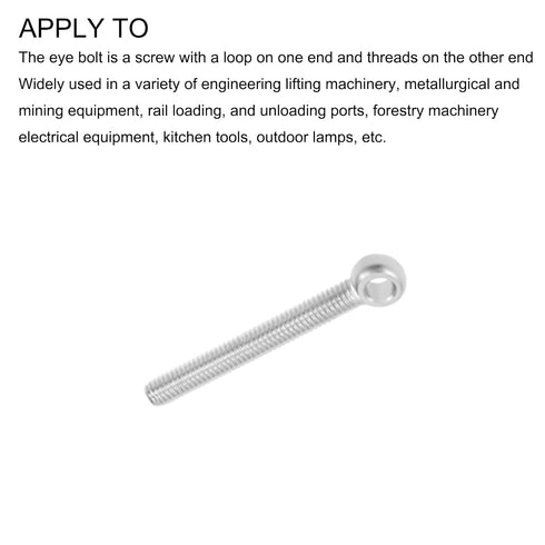 Shoulder Swing Lifting Bolt (M6x50mm) 10Pcs, 304 Stainless Steel Eye Bolts for Home Renovation Fasteners