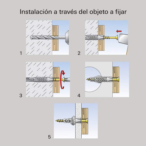 fischer Universal Plug UX 6x35 R (with Rim) 100pcs for Solid, Hollow, and Board Building Materials