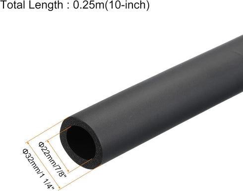 MECCANIXITY Foam Grip Tubing Handle Grips 22mm(7/8") ID 32mm OD 10" Black for Pipe Insulation, Utensils, Fitness, Tools Handle Support