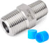 TAISHER 5PCS 304 Stainless Steel Hex Nipple, Reducer Pipe Fitting 1/2-Inch Male x 1/4-Inch Male