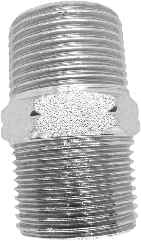 1 Piece 3/4" x 3/4" Male NPT Hex Nipple Plated Steel Hydraulic Fitting Adapter by CDQBWKJGFJ