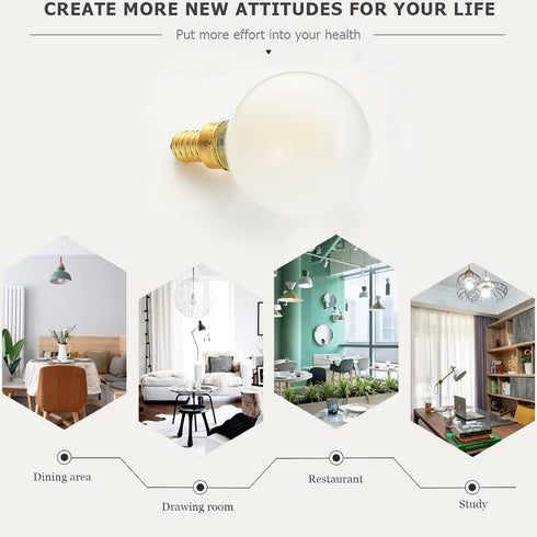 E12 Bulbs, 40W Dimmable Bulbs 4000k G16.5 4W E12 g50 Bulb 6Pack LEOOLS Frosted LED Candelabra Chandelier Light Daylight