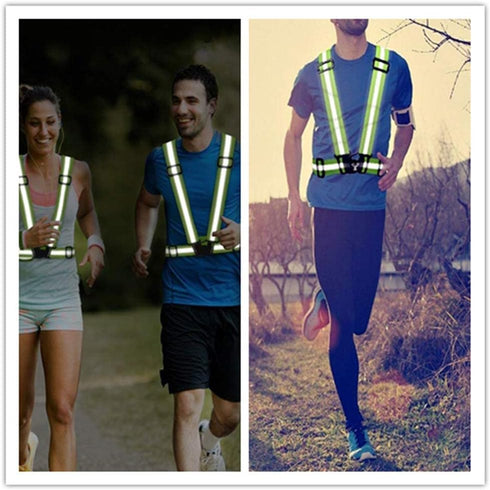 Reflective Vest Running Gear, High Visibility Elastic Adjustable Motorcycle Walking Reflective Vest for Men and Women