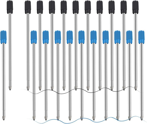 Ballpoint Pen Refills Pack of 20, Smooth Writing 2.75 Inch 1.0 mm Medium Point Metal Refill for Diamond Crystal Stylus