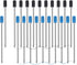 Ballpoint Pen Refills Pack of 20, Smooth Writing 2.75 Inch 1.0 mm Medium Point Metal Refill for Diamond Crystal Stylus