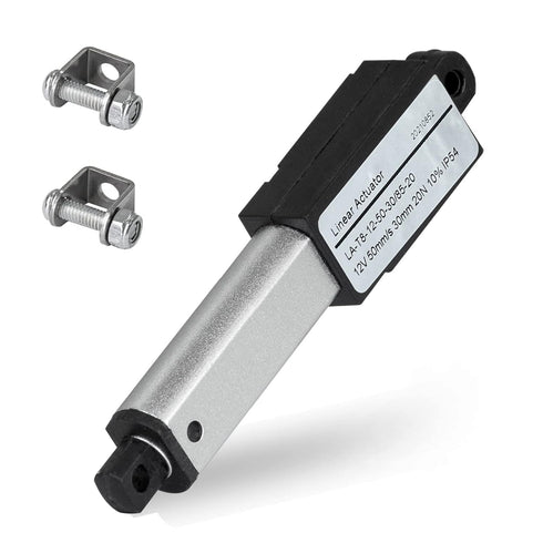 DC House Mini Electric Linear Actuator Stroke 1.2"–Force 4.5 lbs–12V, High-Speed 1.97"/sec–Weight 0.1KG Ideal for