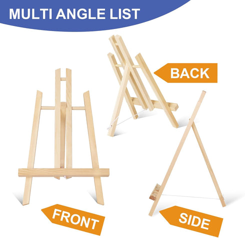 ESRICH 2 Pack 11.8" Wood Easels, Small Tabletop Display Stand for Painting, Kids Student Easels